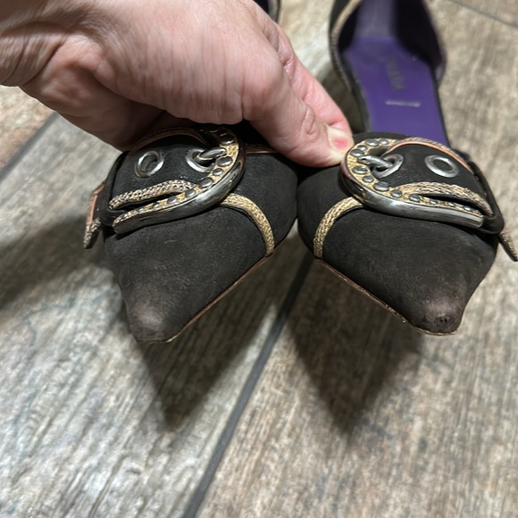 Prada Women’s Sz 40 Prada Brown Leather D'Orsay Pumps - Picture 3 of 12